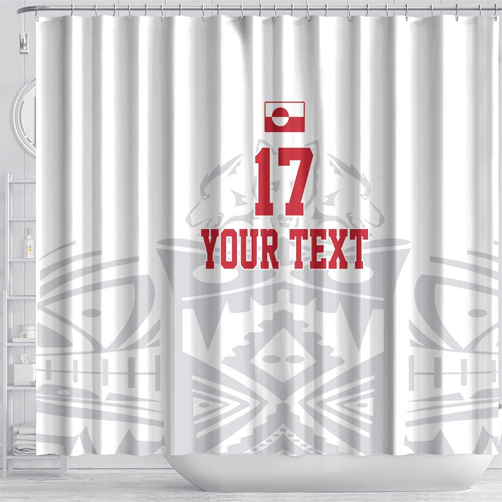 Custom Greenland Football Shower Curtain Polar-Bamserne 2022 Version