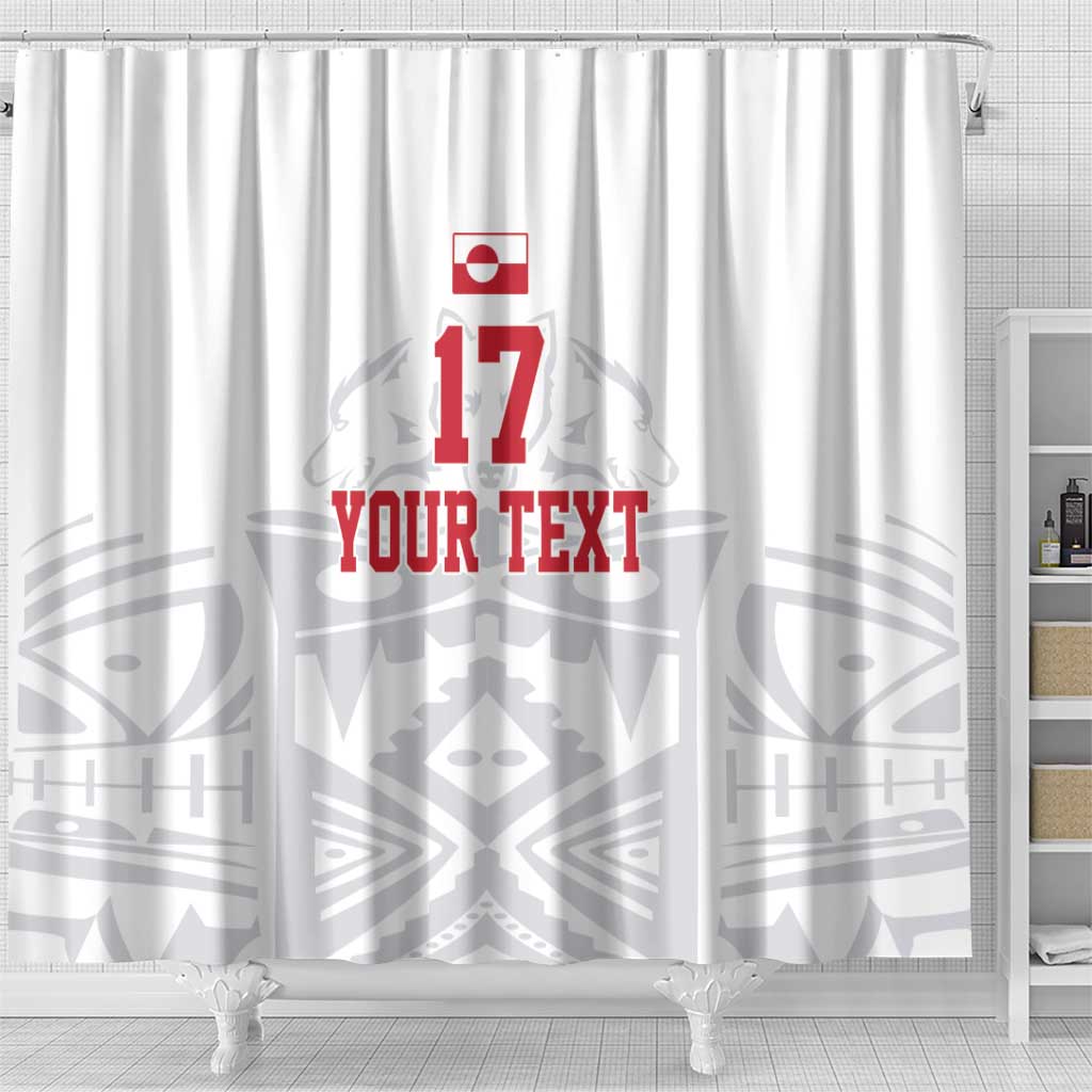 Custom Greenland Football Shower Curtain Polar-Bamserne 2022 Version