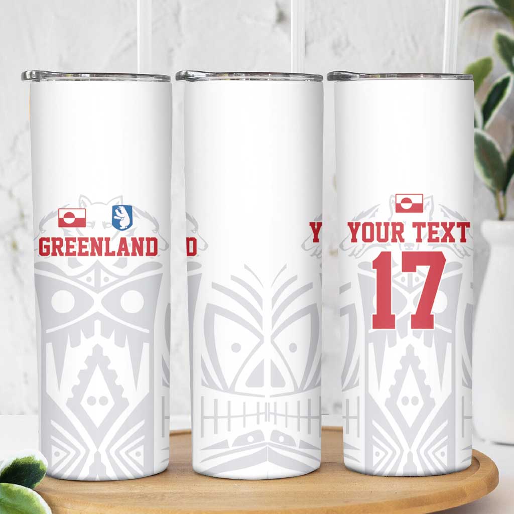 Custom Greenland Football Skinny Tumbler Polar-Bamserne 2022 Version