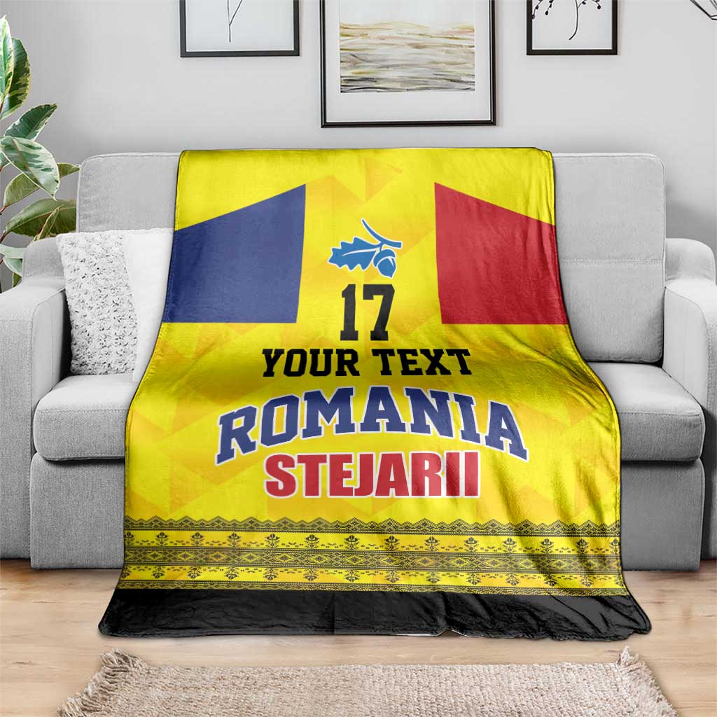 Custom Romania Rugby Go Champions Blanket Romanian Traditional Patern