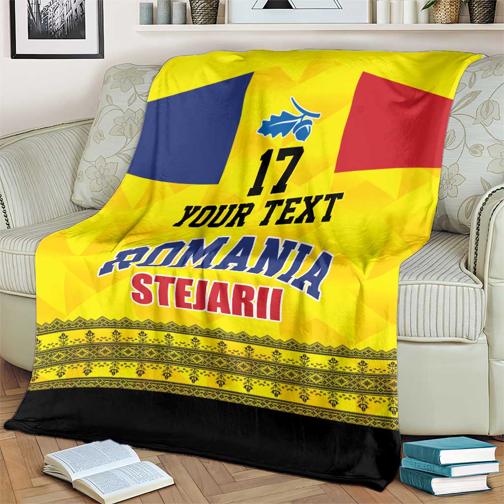 Custom Romania Rugby Go Champions Blanket Romanian Traditional Patern