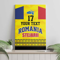Custom Romania Rugby Go Champions Canvas Wall Art Romanian Traditional Patern
