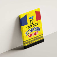 Custom Romania Rugby Go Champions Canvas Wall Art Romanian Traditional Patern