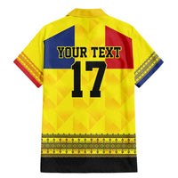 Custom Romania Rugby Go Champions Family Matching Mermaid Dress and Hawaiian Shirt Romanian Traditional Patern