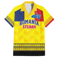 Custom Romania Rugby Go Champions Family Matching Off Shoulder Maxi Dress and Hawaiian Shirt Romanian Traditional Patern