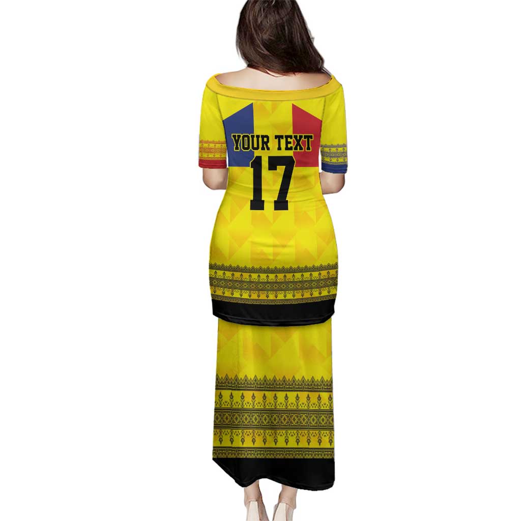 Custom Romania Rugby Go Champions Family Matching Puletasi and Hawaiian Shirt Romanian Traditional Patern