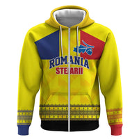 Custom Romania Rugby Go Champions Hoodie Romanian Traditional Patern