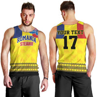Custom Romania Rugby Go Champions Men Tank Top Romanian Traditional Patern