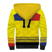 Custom Romania Rugby Go Champions Sherpa Hoodie Romanian Traditional Patern
