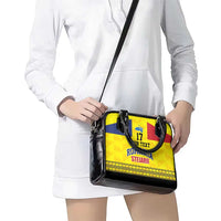 Custom Romania Rugby Go Champions Shoulder Handbag Romanian Traditional Patern
