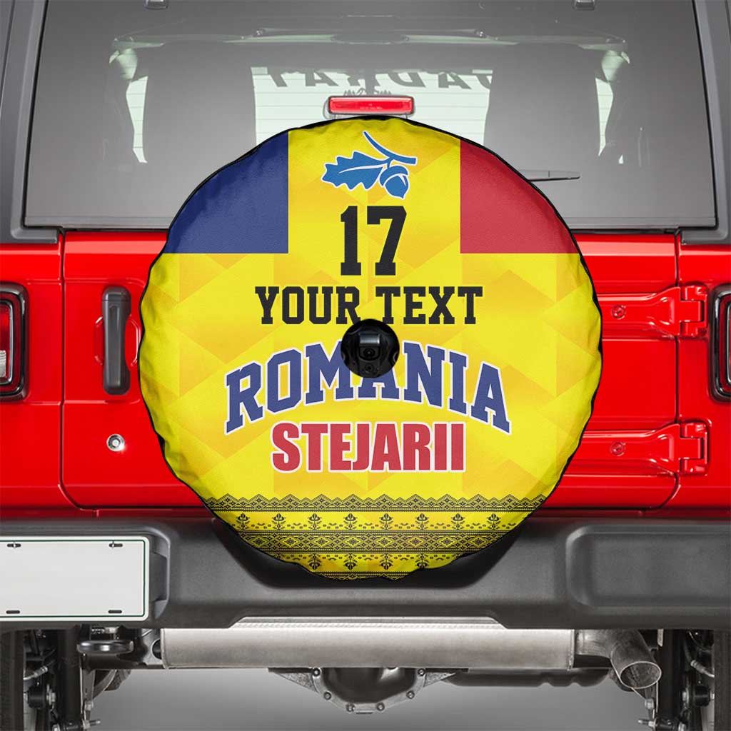 Custom Romania Rugby Go Champions Spare Tire Cover Romanian Traditional Patern