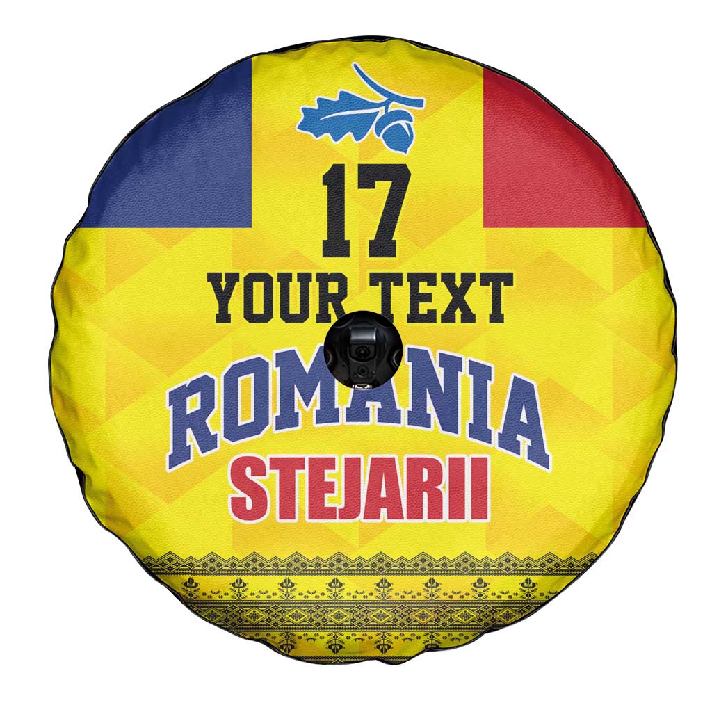 Custom Romania Rugby Go Champions Spare Tire Cover Romanian Traditional Patern