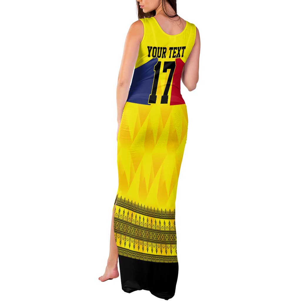 Custom Romania Rugby Go Champions Tank Maxi Dress Romanian Traditional Patern