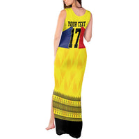 Custom Romania Rugby Go Champions Tank Maxi Dress Romanian Traditional Patern