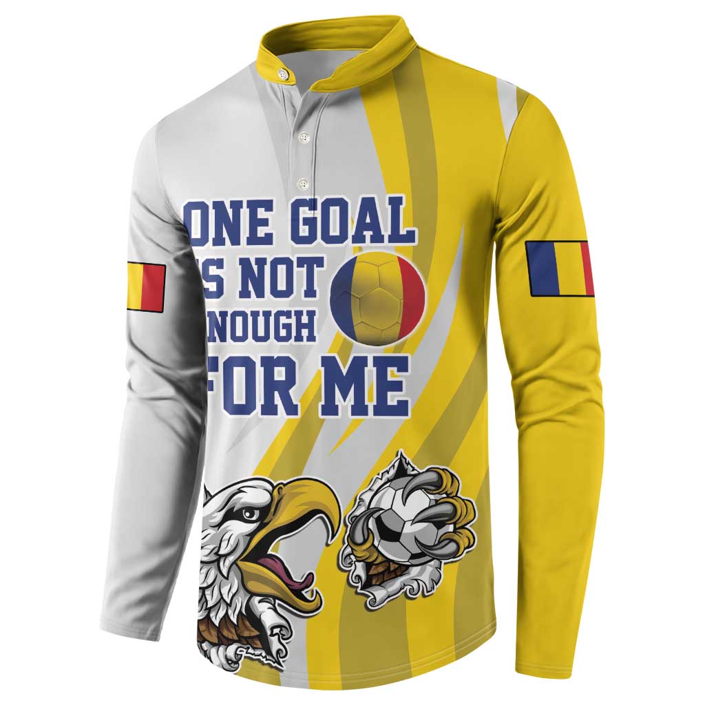 Custom Romania Football With Eagle Mascot Button Sweatshirt Sporty Style