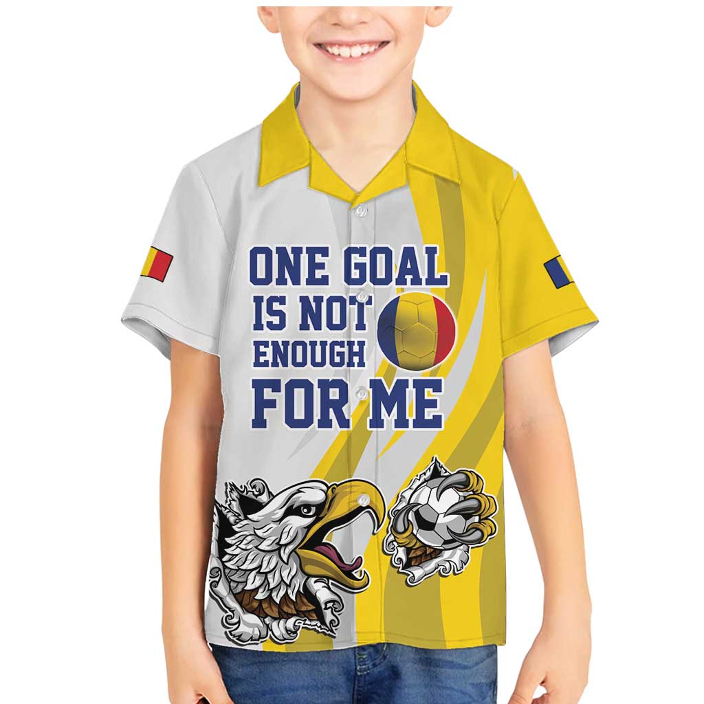 Custom Romania Football With Eagle Mascot Family Matching Mermaid Dress and Hawaiian Shirt Sporty Style