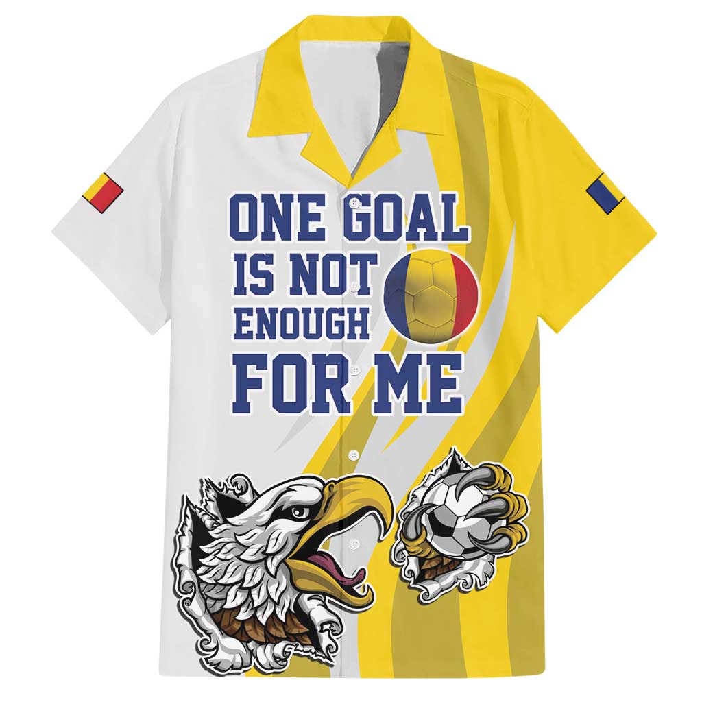 Custom Romania Football With Eagle Mascot Hawaiian Shirt Sporty Style