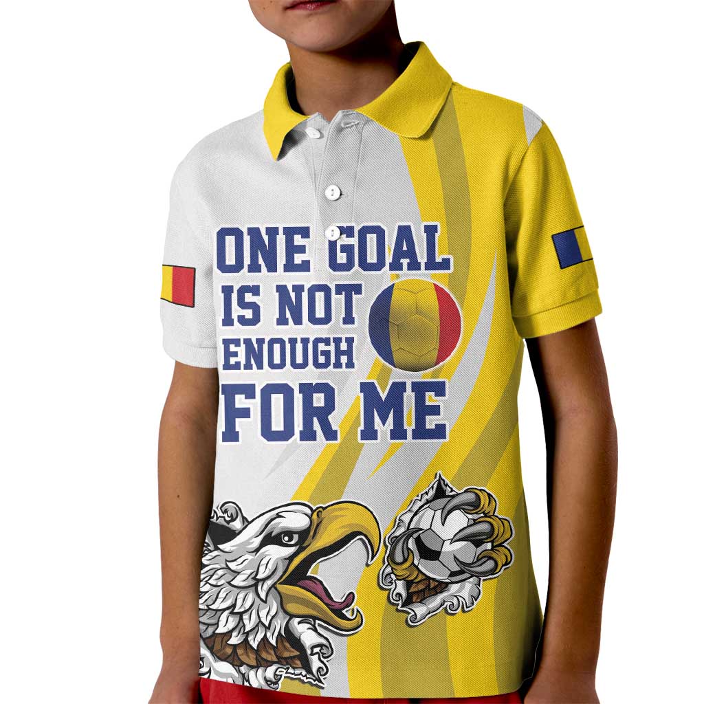 Custom Romania Football With Eagle Mascot Kid Polo Shirt Sporty Style