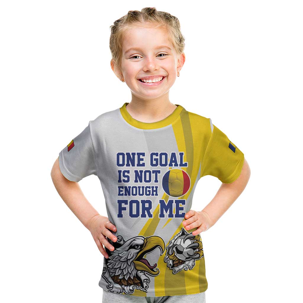 Custom Romania Football With Eagle Mascot Kid T Shirt Sporty Style