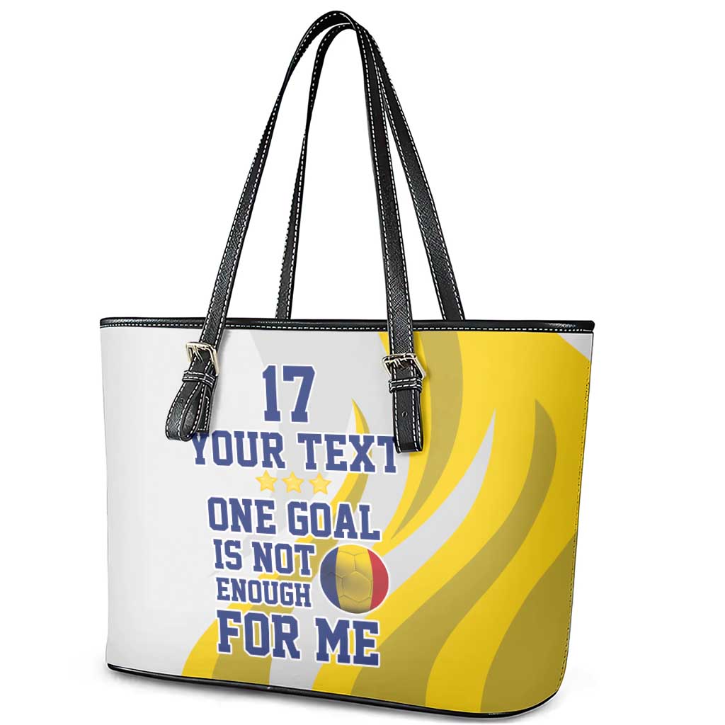 Custom Romania Football With Eagle Mascot Leather Tote Bag Sporty Style