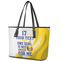 Custom Romania Football With Eagle Mascot Leather Tote Bag Sporty Style