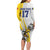 Custom Romania Football With Eagle Mascot Long Sleeve Bodycon Dress Sporty Style