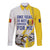 Custom Romania Football With Eagle Mascot Long Sleeve Button Shirt Sporty Style