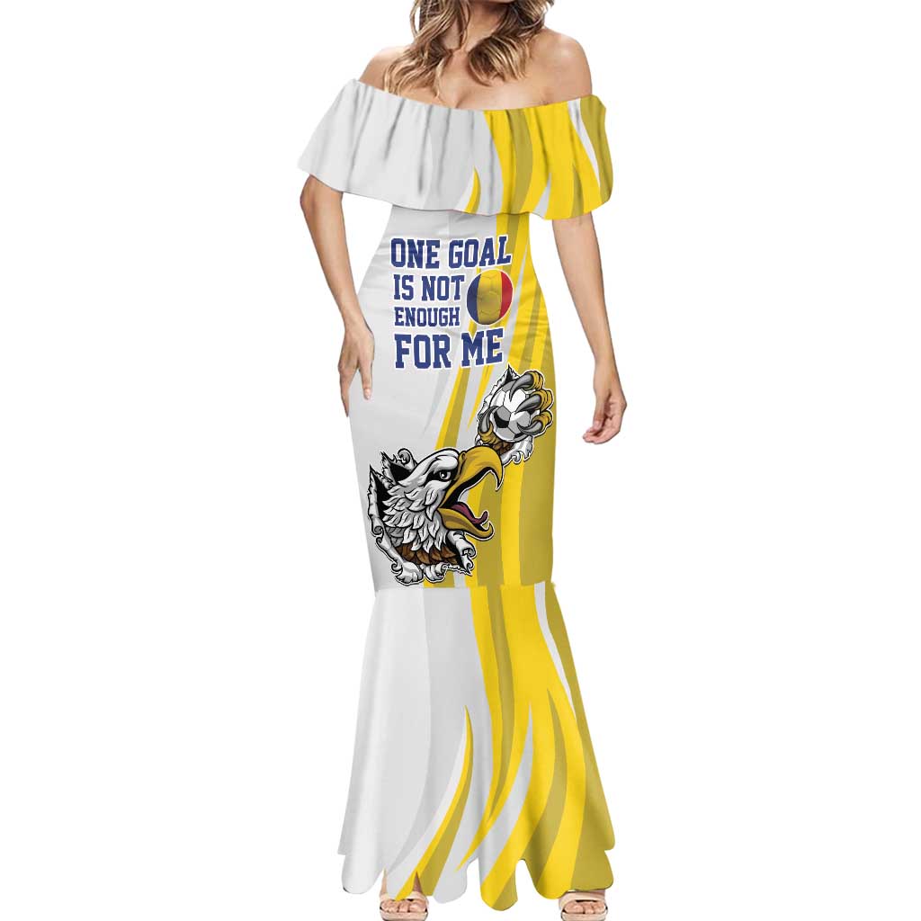 Custom Romania Football With Eagle Mascot Mermaid Dress Sporty Style