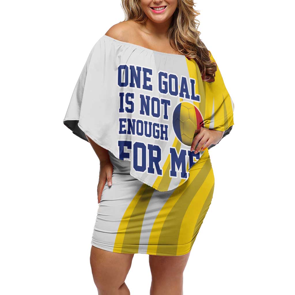 Custom Romania Football With Eagle Mascot Off Shoulder Short Dress Sporty Style
