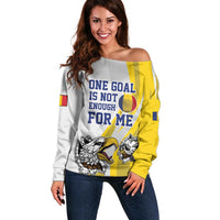 Custom Romania Football With Eagle Mascot Off Shoulder Sweater Sporty Style