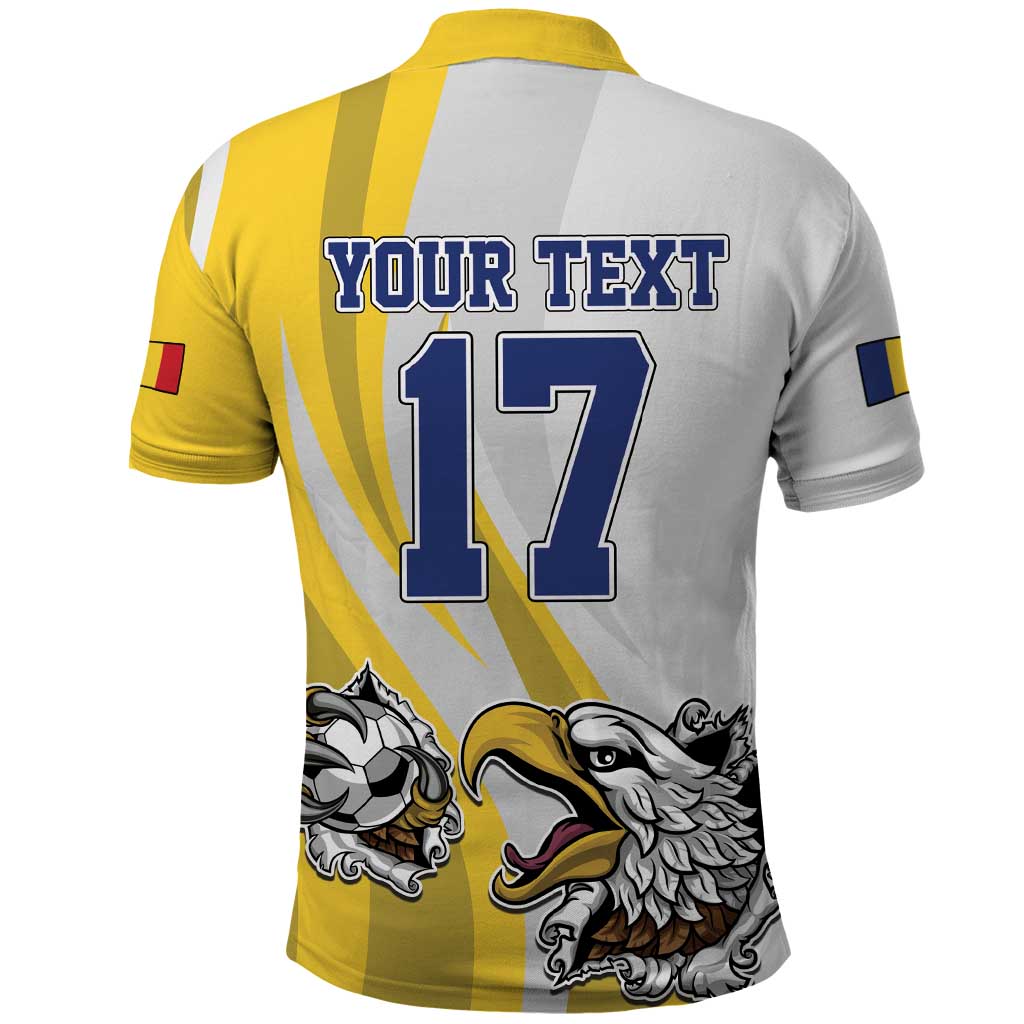 Custom Romania Football With Eagle Mascot Polo Shirt Sporty Style