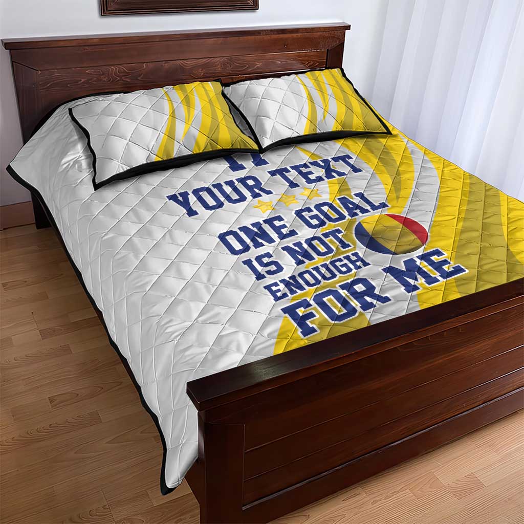 Custom Romania Football With Eagle Mascot Quilt Bed Set Sporty Style