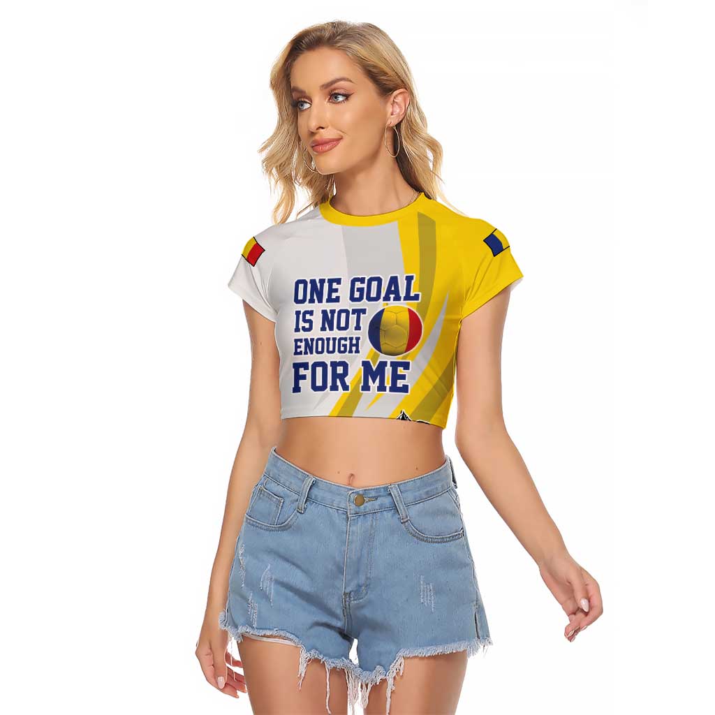 Custom Romania Football With Eagle Mascot Raglan Cropped T Shirt Sporty Style