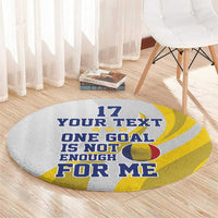 Custom Romania Football With Eagle Mascot Round Carpet Sporty Style