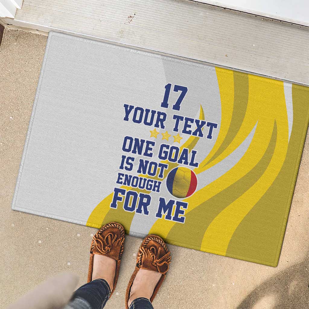 Custom Romania Football With Eagle Mascot Rubber Doormat Sporty Style