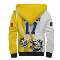 Custom Romania Football With Eagle Mascot Sherpa Hoodie Sporty Style