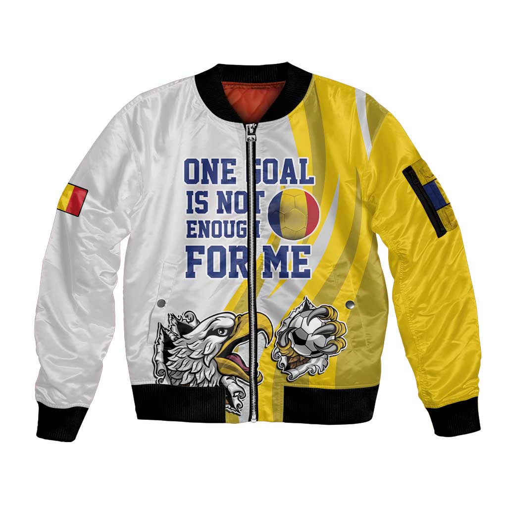 Custom Romania Football With Eagle Mascot Sleeve Zip Bomber Jacket Sporty Style