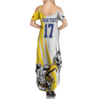 Custom Romania Football With Eagle Mascot Summer Maxi Dress Sporty Style
