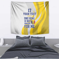 Custom Romania Football With Eagle Mascot Tapestry Sporty Style