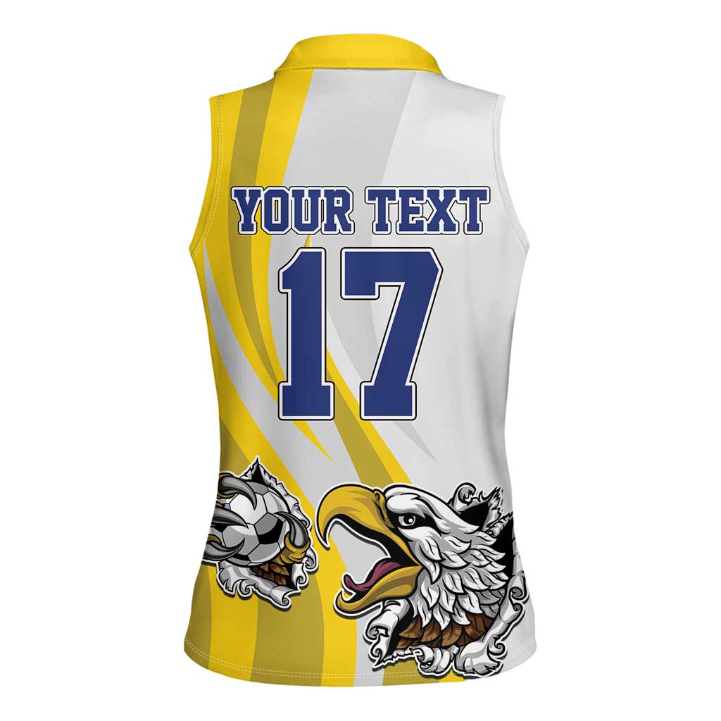 Custom Romania Football With Eagle Mascot Women Sleeveless Polo Shirt Sporty Style