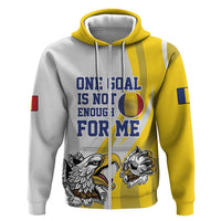 Custom Romania Football With Eagle Mascot Zip Hoodie Sporty Style