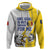 Custom Romania Football With Eagle Mascot Zip Hoodie Sporty Style