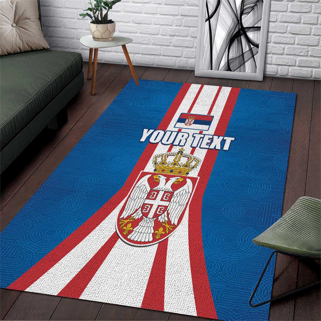 Personalized Serbia Coat of Arms Area Rug The Serbian Eagle and Serbian cross