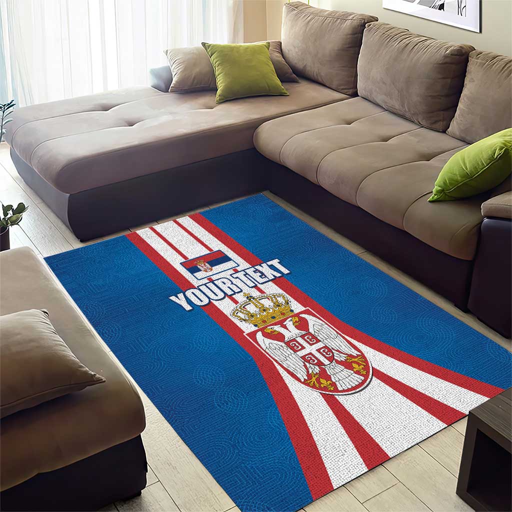Personalized Serbia Coat of Arms Area Rug The Serbian Eagle and Serbian cross