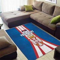 Personalized Serbia Coat of Arms Area Rug The Serbian Eagle and Serbian cross