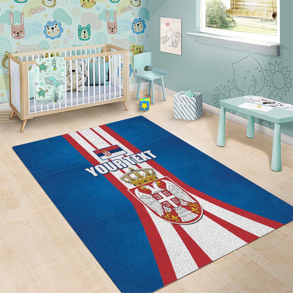 Personalized Serbia Coat of Arms Area Rug The Serbian Eagle and Serbian cross