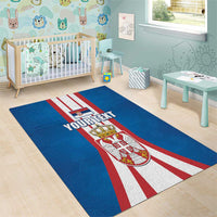 Personalized Serbia Coat of Arms Area Rug The Serbian Eagle and Serbian cross