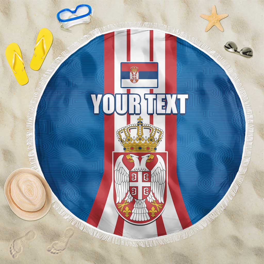 Personalized Serbia Coat of Arms Beach Blanket The Serbian Eagle and Serbian cross