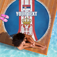 Personalized Serbia Coat of Arms Beach Blanket The Serbian Eagle and Serbian cross