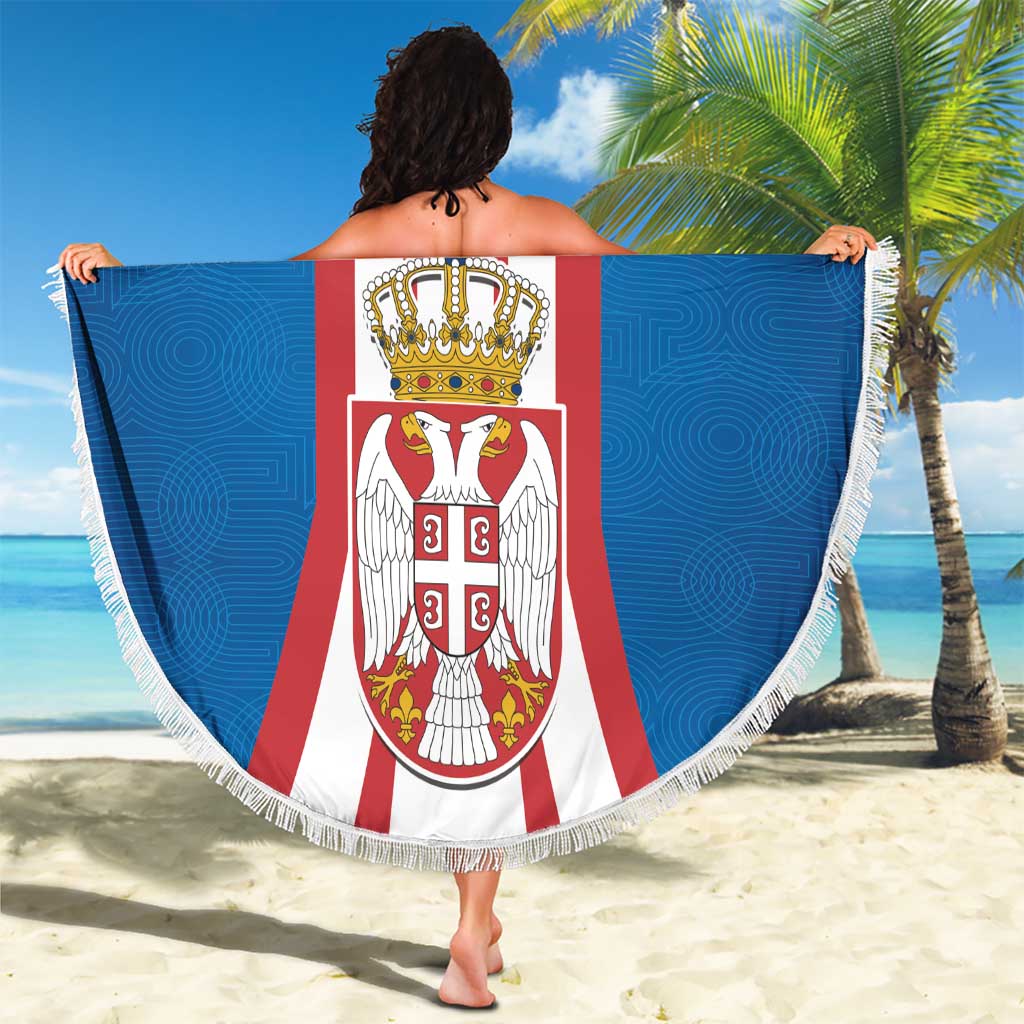 Personalized Serbia Coat of Arms Beach Blanket The Serbian Eagle and Serbian cross
